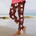 thumbnail image 6 of Mingw Womens Christmas High Waisted Leggings Snowflake and Santa Print Yoga Pants Soft Stretch Ankle Length Leggings ,Multicolor,M, 6 of 6