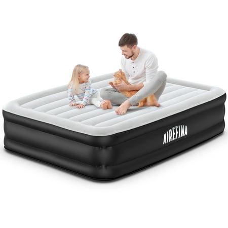 Airefina Full Size Air Mattress with Built-in Pump  Quick Self-Inflation/Deflation in 2.5 Mins  650lb MAX