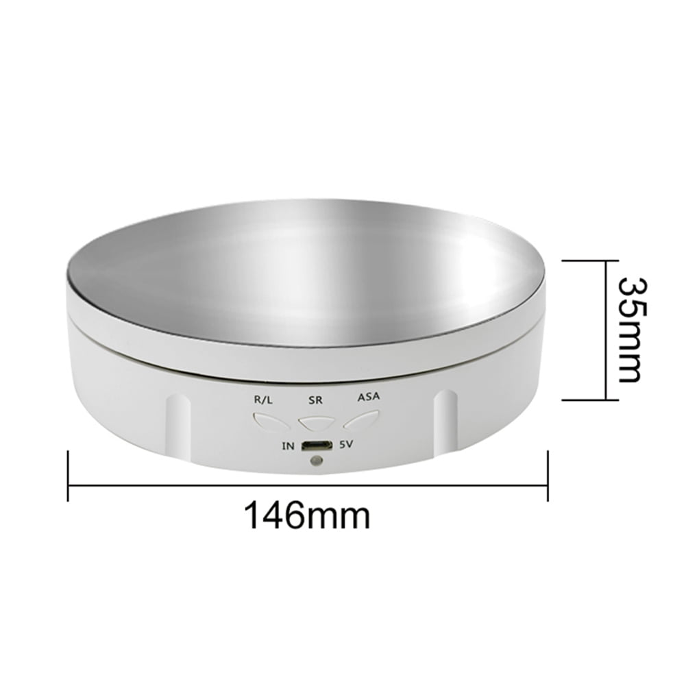 Electric 360° Rotating Turntable Jewelry Display Stand Box Video 3D Art Holder 