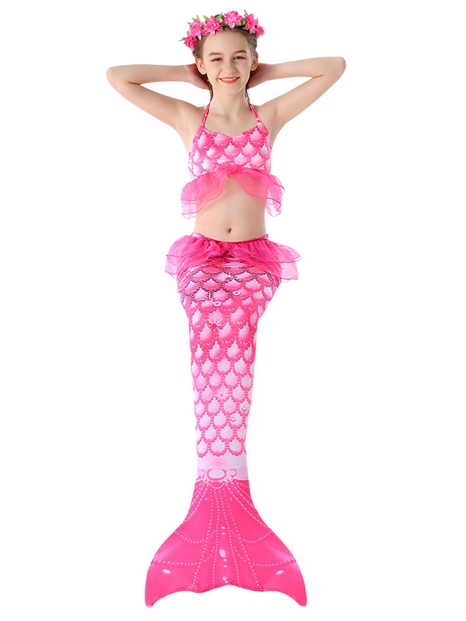 Children Mermaid Tails for Swimming Girls Swimsuit Princess Bikini Bathing Suit Set Birthday Gift for Kids,Girls