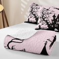 thumbnail image 4 of Homewish Halloween Spooky Haunted House Quilt Full for Girls, Owl Bat Tombstone Full Bedspread Sets, Pink Black, 3-Piece 1 Bedspread and 2 Pillowcases, 4 of 7