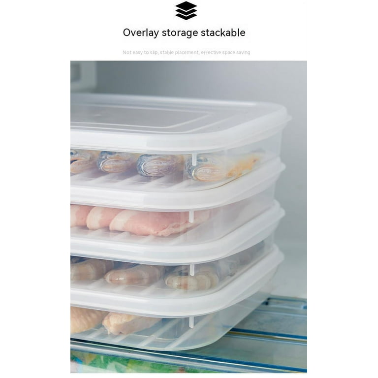 Freezer Food Storage Container Stackable Food Saver with Lid Square Plastic  Single-layer Sealed Transparent Box