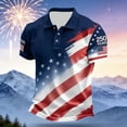 thumbnail image 2 of WAYUTE Men Polo Shirts 4th of July 250th Anniversary USA Shirt Short Sleeve Patriotic Graphic Tee Classic Fit Button Tops Casual Outdoor, 2 of 3