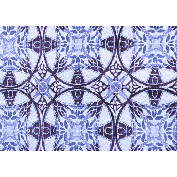 Ahgly Company Machine Washable Indoor Rectangle Abstract Blue Modern Area Rugs, 7' x 10'