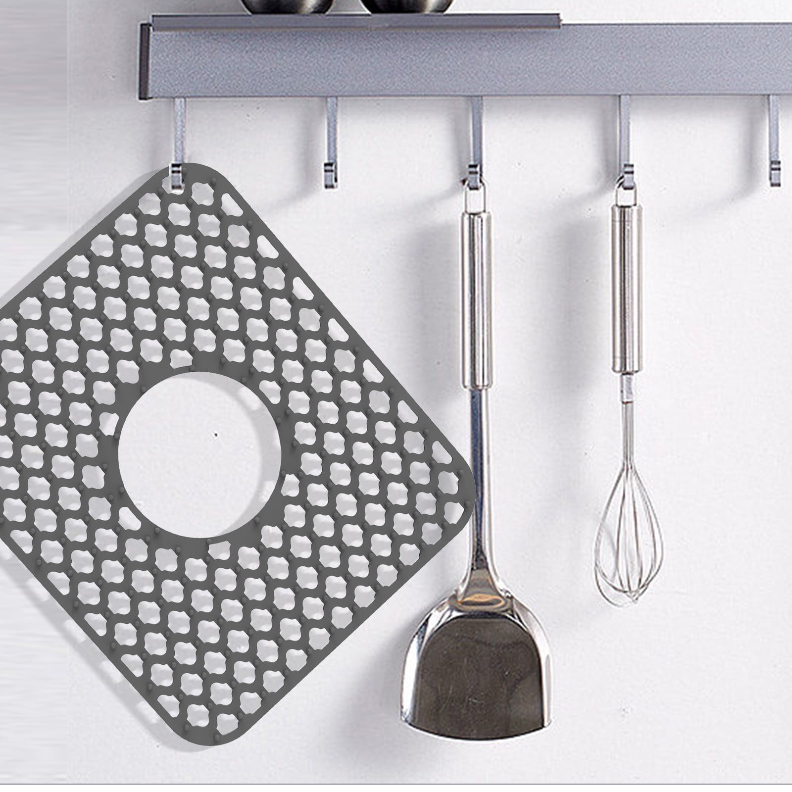 Silicone Sink Mat Rear Kitchen Sink Protector Accessory Folding Non-slip Sink Mats For Bottom Of Stainless Steel Porcelain Sink 2PCS