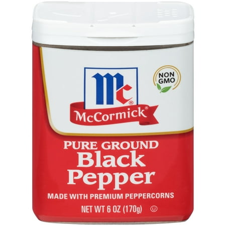McCormick Pure Ground Black Pepper, Value Size, 6