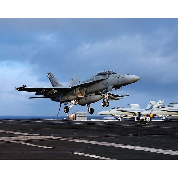 F/A-18F Super Hornet on USS Harry S. Truman - 12x18 Inch Laminated Aviation Poster - Stunning Detail and Bold Colors