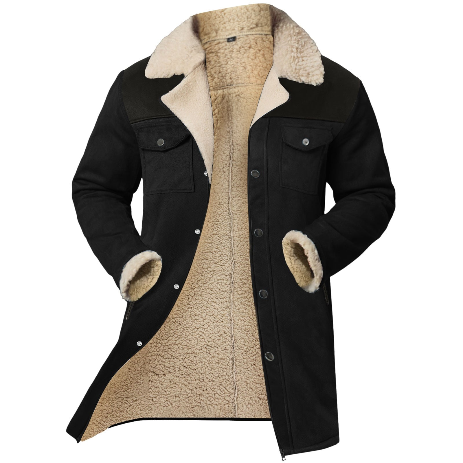 Mens Western Cowboy Jacket Distressed Suede Long Trench Coats Zip