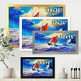 thumbnail image 4 of Sail ships On The Ocean Waves During Evening 32 in x 16 in Framed Painting Canvas Art Print, by Designart, 4 of 4