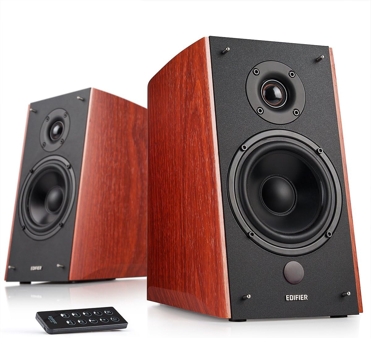 Restored Edifier R2000DB Powered Bluetooth Bookshelf Speakers - Near-Field Studio Monitors 120W RMS Sound Monitor with Optical Input 5" Large Woofer - Wood (Refurbished)