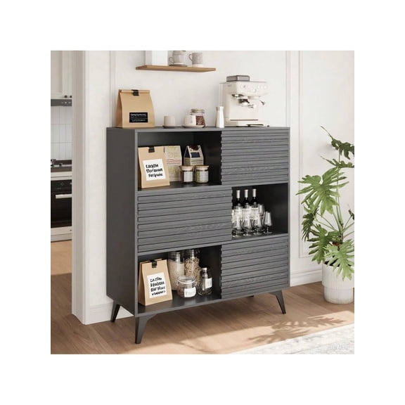 EastVita 3-Tier Wooden Storage Cabinet – Sturdy Particle Board Organizer With Adjustable Shelves Multi-Purpose Bookshelf For Living Room Bedroom Office and Entryway