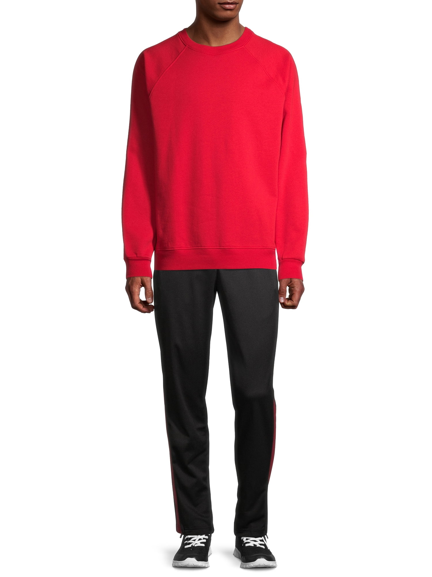 Athletic Works Men's Fleece Raglan Crew Sweatshirt, up to Size 2XL