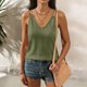 thumbnail image 1 of TaTaai Women's Linen Look V Neck Tank, Strappy Backless Design, Solid Color Sleeveless Top for Summer Fashion Gift, 1 of 6