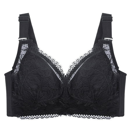 

ZMHEGW Wireless Bra for Women Push-Up Bralettes Solid Print Black 100D