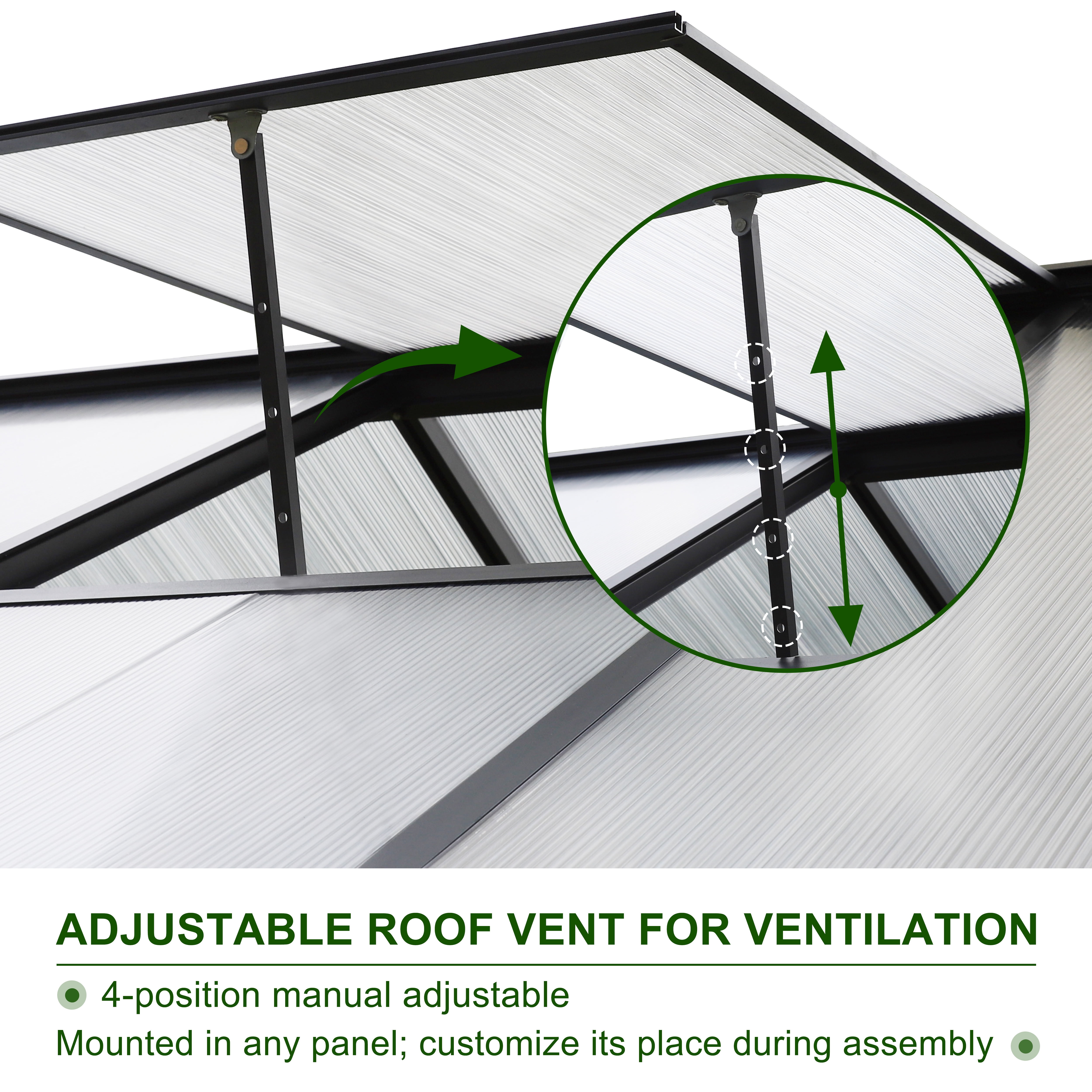 VEIKOUS 6' x 10' Walk-in Polycarbonate Greenhouse for Outdoor with Aluminum Frame, Lockable Door and Window , Gray