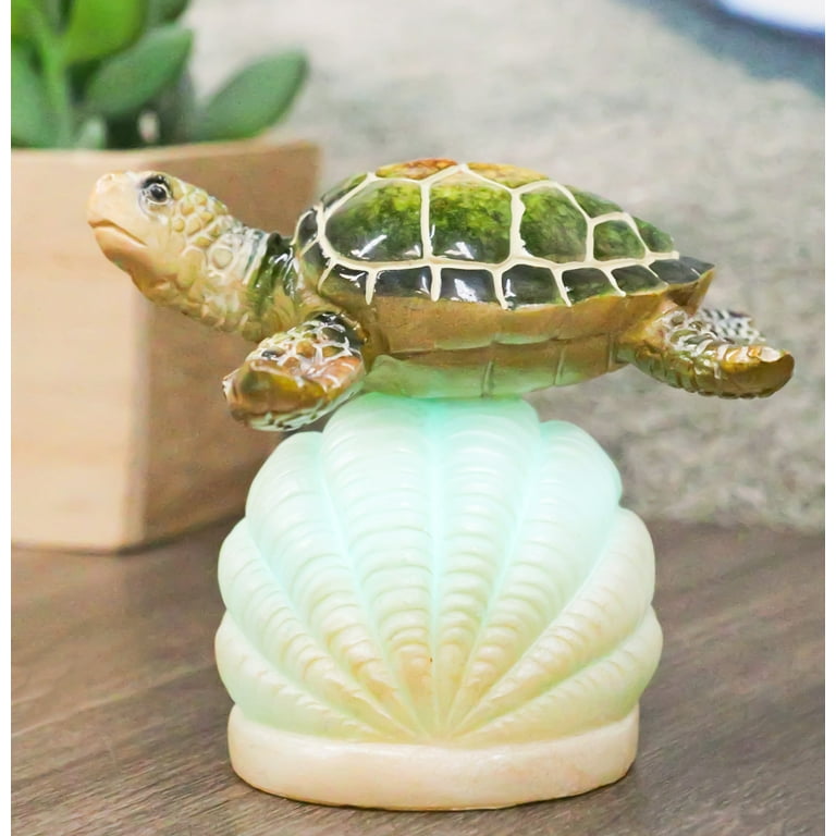 Ocean Marine Green Giant Sea Turtle Swimming Over LED Light