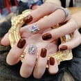 thumbnail image 2 of Women Artificial Nails Rhinestone 72PCS Fake Nail with DIY Nail Tools for Girls, 2 of 8