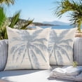 thumbnail image 2 of Outdoor Waterproof Pillow Covers Pack of 2, Vintage Palm Tree Rustic Wooden Board Hand Painted Style Decorative Throw Pillowcases Cushion Covers for Garden Patio Tent Sofa Couch, 24x24 inch, 2 of 8