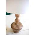 thumbnail image 4 of Carved Wooden Table Lamp With Off-White Barrel Shade, 4 of 5