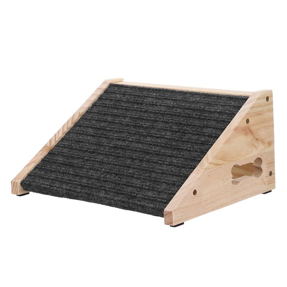 DEEPCRAFF Khaki Wooden Pet Ramp for Indoor Stairs Secure Nonslip Ramp for Dogs and Cats