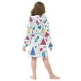 thumbnail image 7 of FORMRS Niños Bathrobe Unisex Hooded Robe Soft Plush Pajamas Sleepwear, Size 10-12T, Red Retro Pattern, 7 of 7