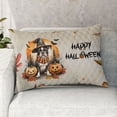 thumbnail image 2 of Happy Halloween Boston Terrier Witches Hat Pumpkin Carving Quilt Pillowcase Gentleman Dog Lover Gifts Throw Pillow Cover Bed Home Decor - 02019, 2 of 5