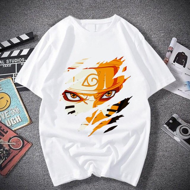 Camiseta Unisex Con Estampado De Naruto Anime Japonés Manga Corta Tops Verano Jersey Para Hombres Mujeres S-L Cuello Redondo Moda Tee