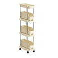 thumbnail image 2 of Medium Size Narrow Crevice Rolling Storage Cart With Pull-Out Drawer Bins, Multi Layer Space Saving Wheeled Organizer Rack For Kitchen Bathroom Gap Sundry Storage(M)4 tiers, 2 of 6