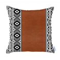 thumbnail image 1 of HomeRoots 399585 Rustic Brown Faux Leather Geometric Throw Pillow, Multi Color, 1 of 1