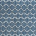 thumbnail image 1 of Unique Loom Outdoor Trellis Lattice Area Rug 7' 10 x 7' 10 Square Navy Blue/Gray, 1 of 1