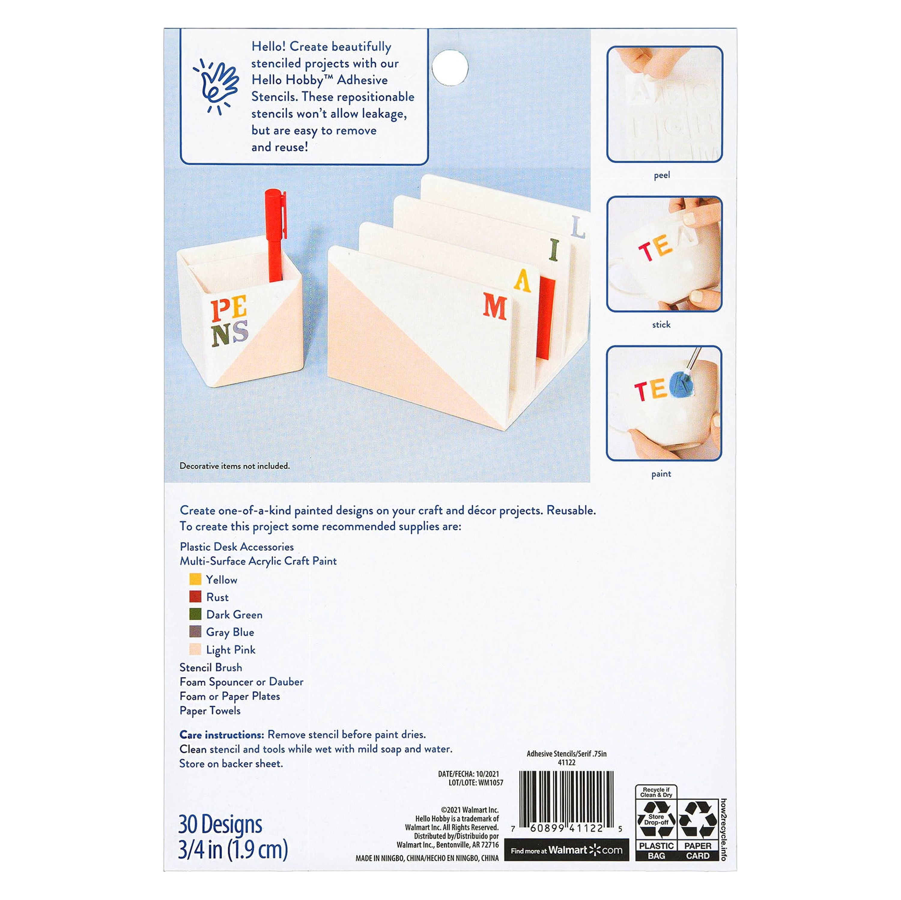 Hello Hobby 0.75" Letter Stencil (30 Count)