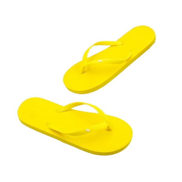 Qarigey 1 par de sandalias planas con punta abierta para mujer, pantuflas antideslizantes para fiesta en la piscina, playa, verano Calzado amarillo METRO