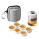 thumbnail image 1 of de Té de Cerámica Anticalor, una Tetera, Cuatro Vasos, Portátil, Juego de Té de Viaje, Estilo Simple, Color Negro., 1 of 5