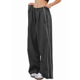 thumbnail image 1 of Pantalones de Paracaídas para Mujer, Pantalones Holgados de Pierna , Pantalones Deportivos con Cintura Elástica Y2K, Pantalones Deportivos, Ropa de Calle Gris Oscuro M, 1 of 9