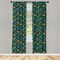 thumbnail image 2 of Ambesonne Tropical Curtains, Floral Abstract Leaves Art, Pair of 28"x95", Burnt Sienna Fern Green, 2 of 4