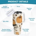 thumbnail image 2 of Yayeee 40oz Stainless Steel Tumbler with Straw and Handle Double-Wall Insulated Travel Water Bottle, Beige Fall Books, 2 of 8
