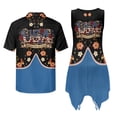 thumbnail image 7 of Psesaysky USA 250-Year Journey Mens Shorts Sleeve Shirt &Womens Sleeveless Flowy Tunic Dress Couples Matching Hawaiian Luau Outfit His and Her Topical Shirts and Dresses with Pockets-XL, 7 of 7