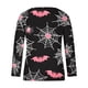 thumbnail image 4 of Ailaofu Ladies Long Sleeve Halloween and Christmas Decorative Basic V-Neck Casual Shirt Fashion Tops, 4 of 5