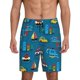 thumbnail image 1 of Fotbe Transportations with Buildings Pantalones Cortos de Pijama para Hombre, Ropa de Dormir, Pantalones de Pijama Cortos para Hombre-Small, 1 of 6