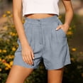 thumbnail image 5 of GUACER Shorts for Women Elastic Waisted Pleated Dressy Shorts with Pockets Casual Loose Wide Leg Shorts, 5 of 6