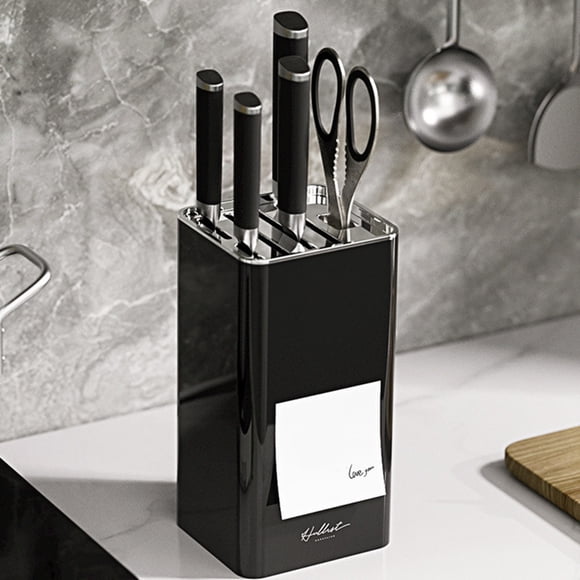 Fiudx Organizador de Cuchillos, Estante de Almacenamiento Compacto, Diseño Desmontable, Patas Antideslizantes, Estante para Utensilios de Cocina, Fácil Limpieza, Color Negro, 11 X 12 X 23,1 Cm, Práct