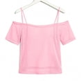 thumbnail image 7 of Jinhomg Women Mesh Crop Tops Short Sleeve Fishnet Shirt See Through Shirts Rave Outfits Party Clubwear Pink XL, 7 of 7