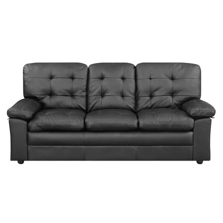 Mainstays Buchannan Sofa Black Faux Leather
