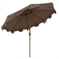 thumbnail image 2 of Patio Umbrellas Outsunny 9' Patio Umbrella with Push Button Tilt and Crank, Double Top Ruffled Outdoor Market Table Umbrella with 8 Ribs, for Garden, Deck, Pool, Brown,Market Umbrellas, 2 of 10