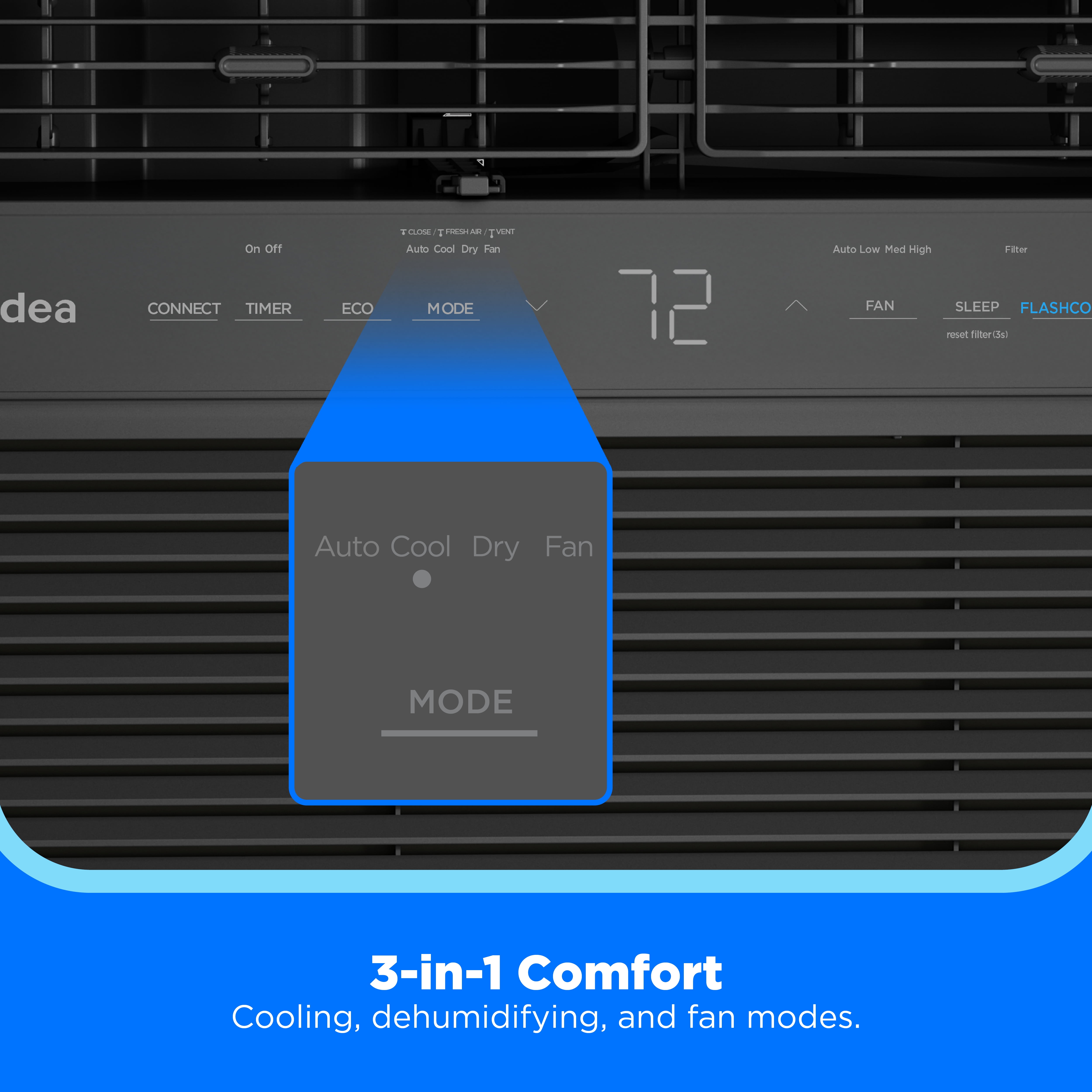 Midea 12,000 BTU Smart Inverter Window Air Conditioner, Cools Up to 550 Sq Ft, Wi‑Fi, Alexa & Google Assistant, Energy Star, Quiet AC, Remote, Black