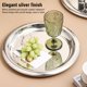 thumbnail image 3 of Bandeja Redonda De Acero Inoxidable Para Servir, 35 Cm, ​​Metal Pulido Con Espejo, Bandeja De Barra Plateada, Circular Para Servir Bebidas, Aperitivos, Postres, Whisky, 3 of 7