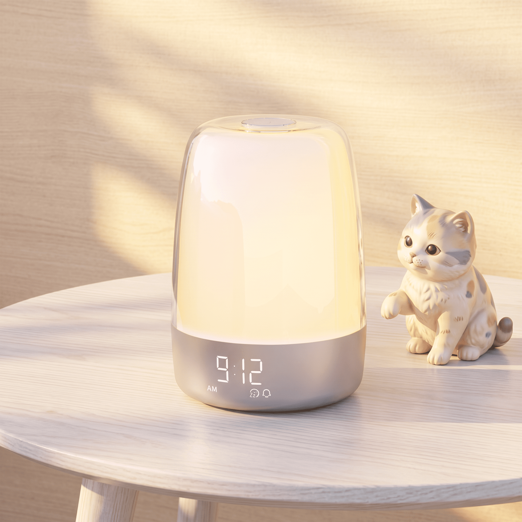 Hansang Sunrise Alarm Clock, Wake up Light Alarm Clock, 3 Ways Dimmable Modern Small Digital RGB photo Hansang Sunrise Alarm Clock, Wake up Light Alarm Clock, 3 Ways Dimmable Modern Small Digital RGB