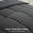 thumbnail image 3 of EMONIA Luxury 300GSM Comforter Duvet Insert,Quilted Comforters Twin Size w 8 Tabs, Soft Down Alternative Bedding Blanket, Hotel Cooling Comforters All Season Duvet (Dark Grey, Twin 88 x 68Inches), 3 of 9