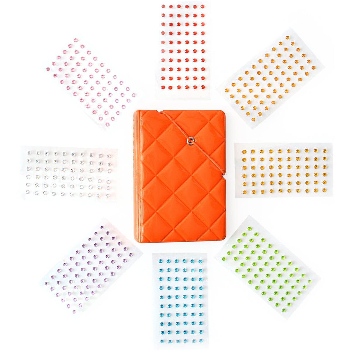Details about   Queen & Co Bling Book Binder Orange Full 8 Pages Dots Self Adhesive All Colors 
