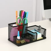 Usmixi Flash Deals Desk Organizer Office Accessories, Desk Accessories & Workspace Organizers With 3 Black Wire Mesh Pencil Cups for Home School And Office, Teacher Must Haves
